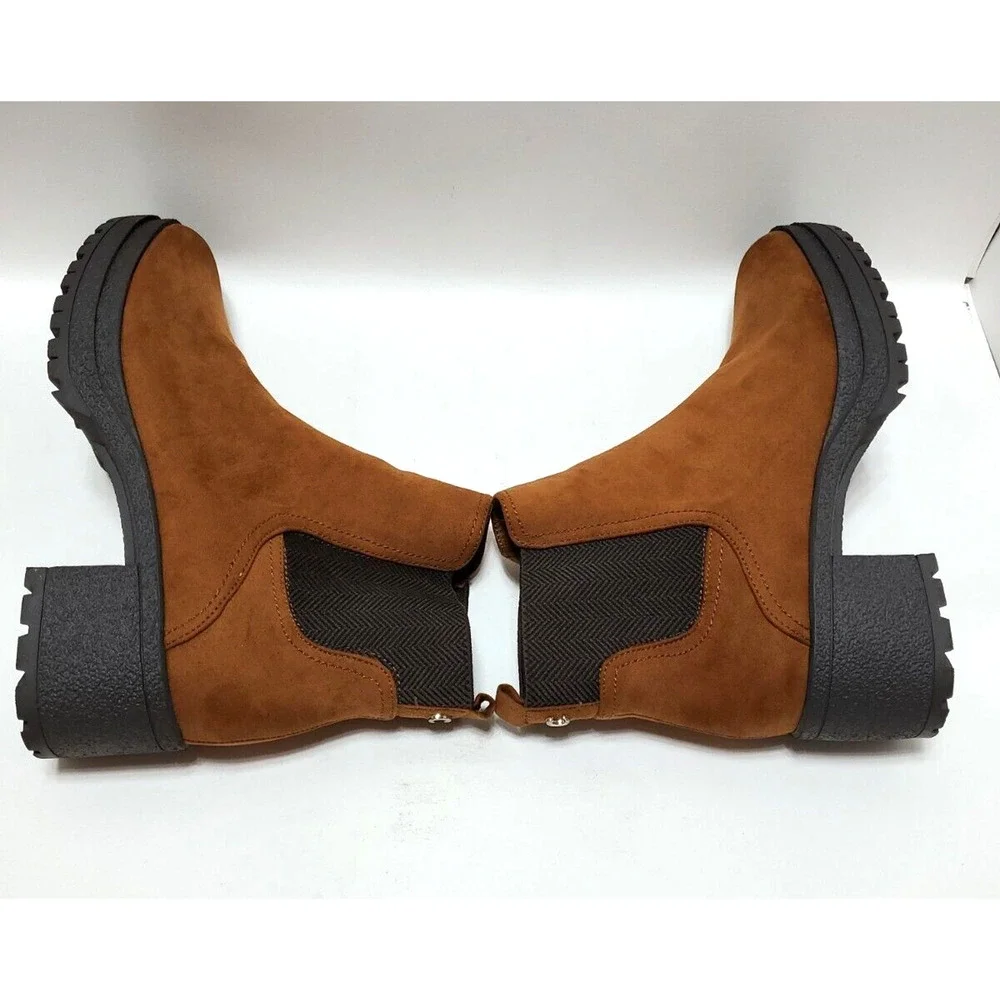 Sam Edelman Boots Womens 9.5M Lug Platform Cumberland Chunky Saddle Brown Circus